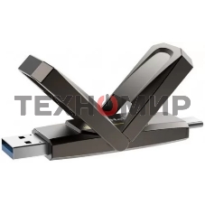 Флешка USB Netac US5 (NT03US5C-128G-32TA), 128Gb, USB 3.2/TypeC, 550/500, черный