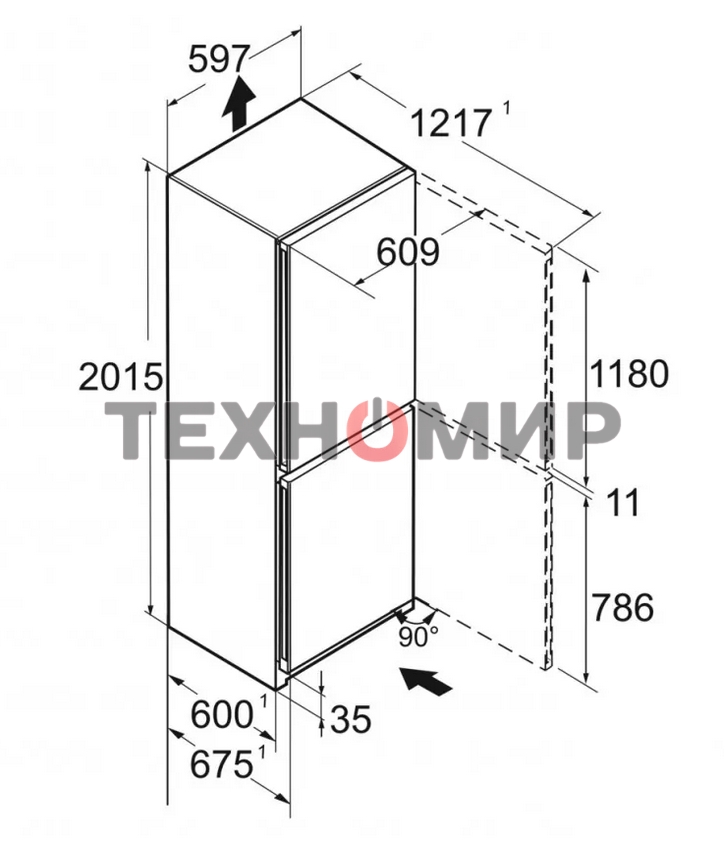 Холодильник Liebherr CNBDC 573I-22 001 черная нержавеющая сталь двухкамерный 266/94л морозилка снизу