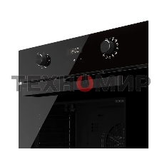 Духовой шкаф Kuppersberg HF 678 B, High-Tech, 70 л, дисплей, поворотное/сенсорное управление, таймер, макс. температура 300 градусов, телескопические направляющие (на 1 уровень), черный