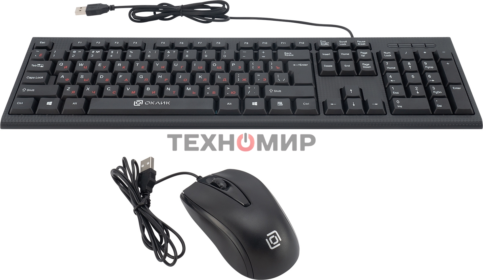 Комплект клавиатура + мышь Oklick 630M клав:черный мышь:черный USB