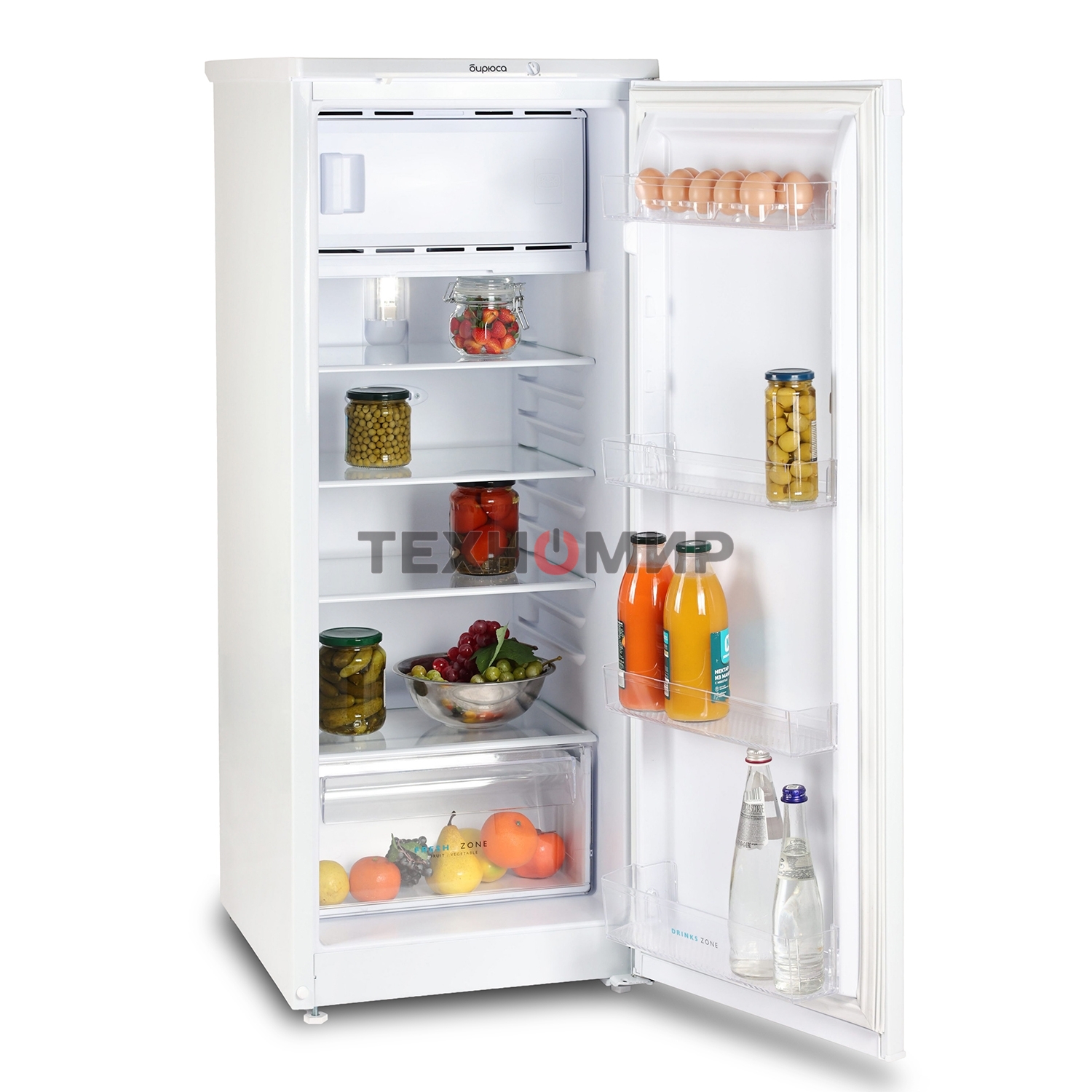 Холодильник Бирюса 410 белый однокамерный 153/27л морозилка сверху