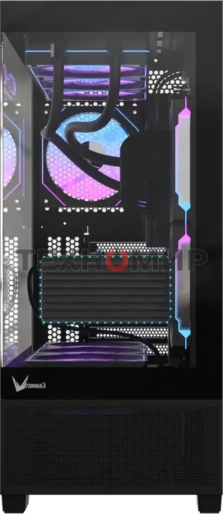 Компьютерный корпус AeroCool/Formula Crystal E1 Floe черный без БП ATX 5x120мм 3x140мм 2xUSB 3.0 1xUSB3.1 audio bott PSU