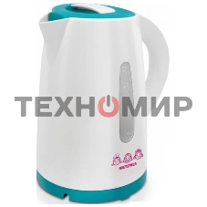 Чайник электрический Мастерица ЕК-1701M белый/бирюзовый