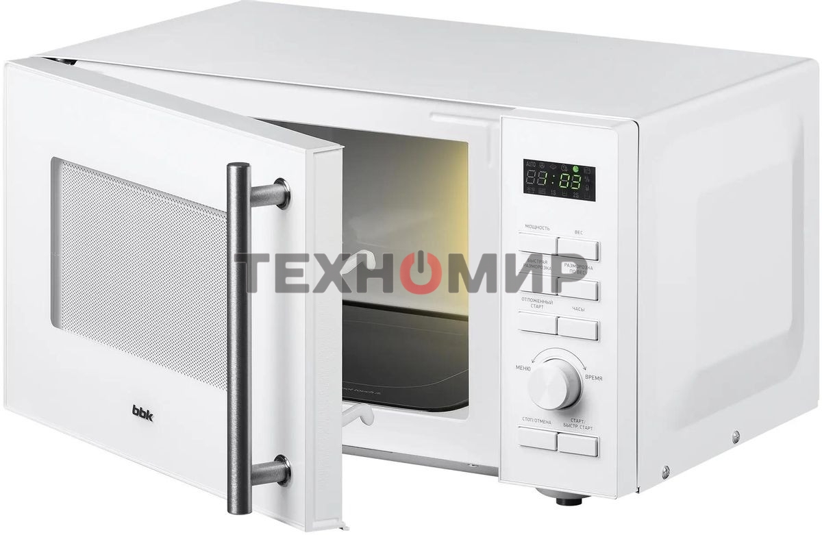 Микроволновая печь BBK 23MWS-951T/W белый, 23 л, 900 Вт, переключатели - кнопки, поворотный механизм