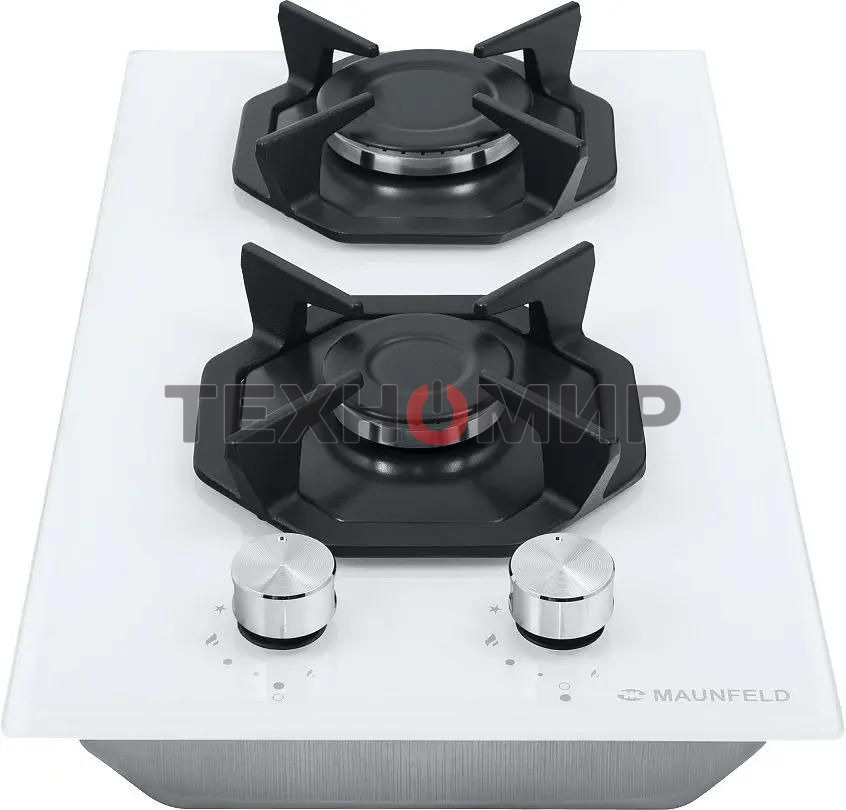 Газовая варочная панель Maunfeld EGHG.32.2CW/G, 2 конфорки, закаленное стекло, белый