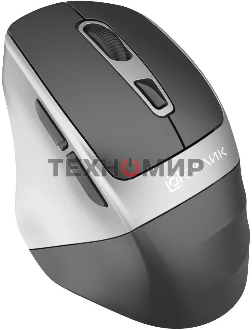 Мышь беспроводная Oklick 516MW черный/серебристый, 1600 dpi, радиоканал, Bluetooth, USB, кнопки - 6