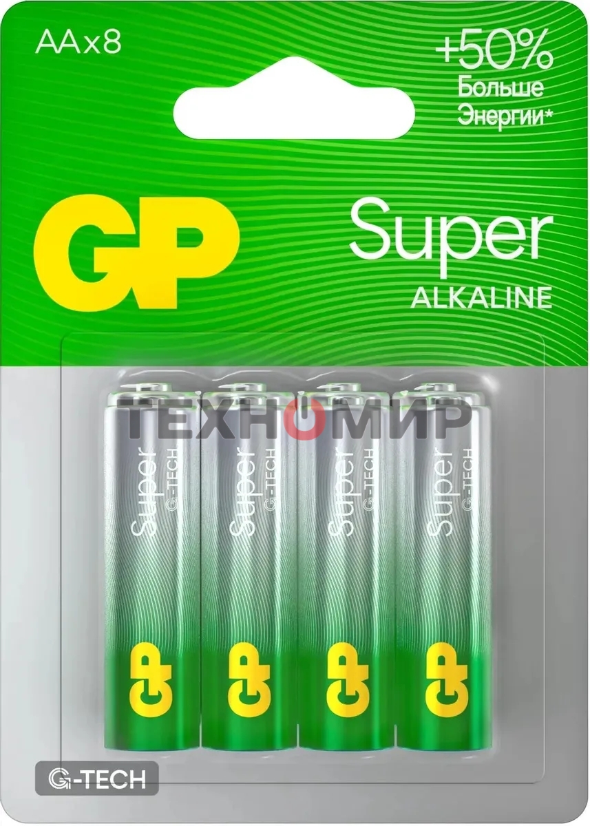 Батарея GP Super Alkaline 15AA21-2CRSBC8 AA (8шт) блистер