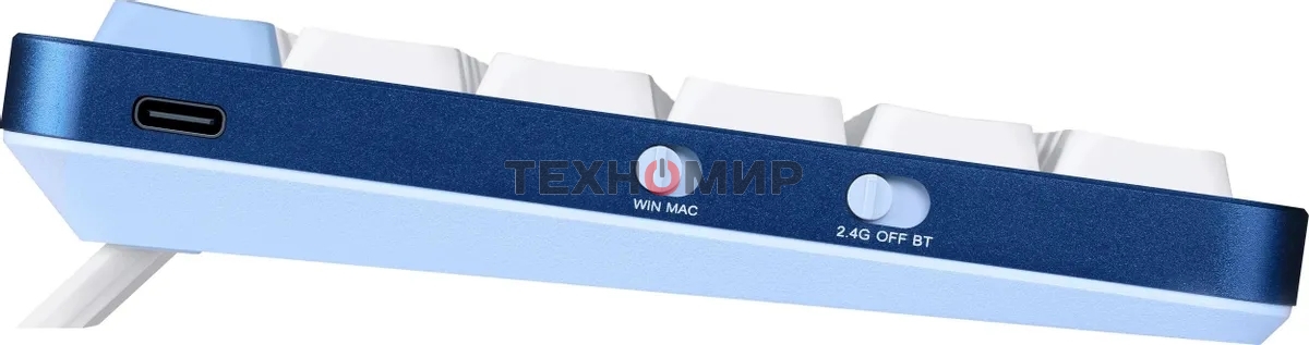 Клавиатура Redragon Eva Pro гибридная, USB Type-A, Bluetooth, радиоканал, белый/синий