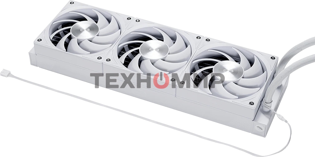 Система охлаждения Water Cooling System PCCooler DS360 Display WH (310W, 360мм, LED, белый, ARGb Pump/Fans: 3x120мм, 90.56CFM, 39.8dBA, 2500RPM/Pump height 65мм, 15dBA, 2600RPM, Rad thickness 27мм/S: 1851, 1700, 1200, 115X, AM5, AM4)