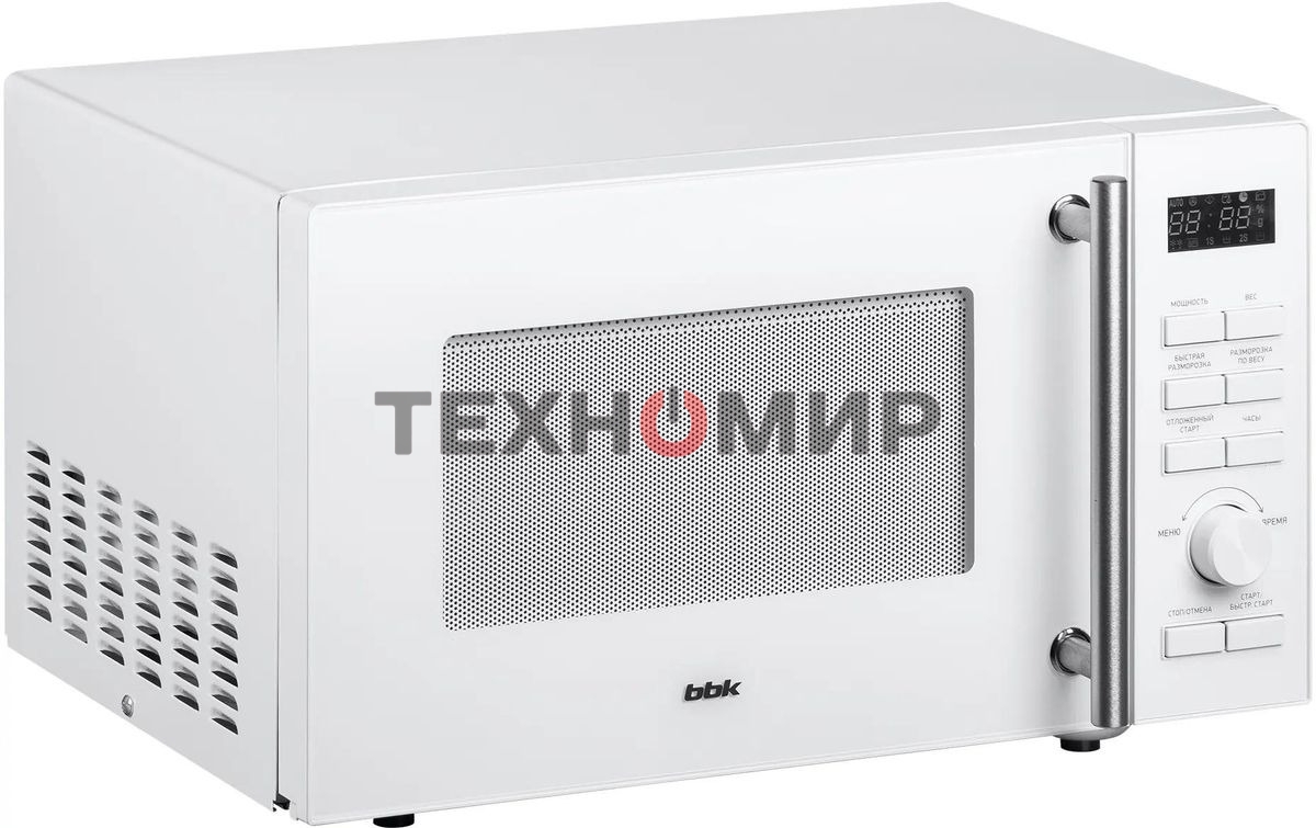 Микроволновая печь BBK 23MWS-951T/W белый, 23 л, 900 Вт, переключатели - кнопки, поворотный механизм