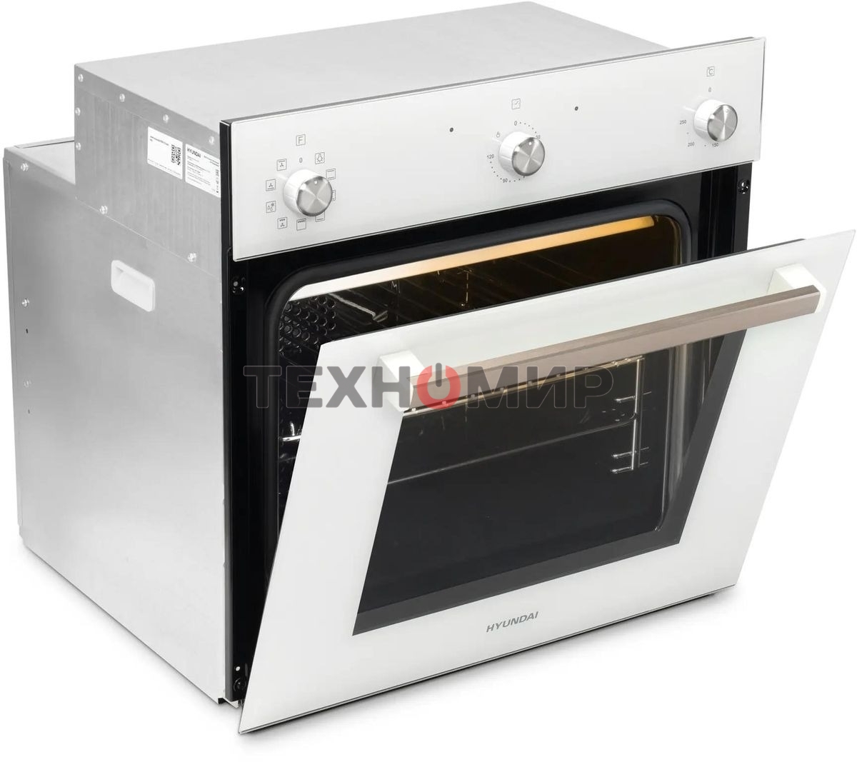 Духовой шкаф Электрический Hyundai 6009.03 WG белый стекло