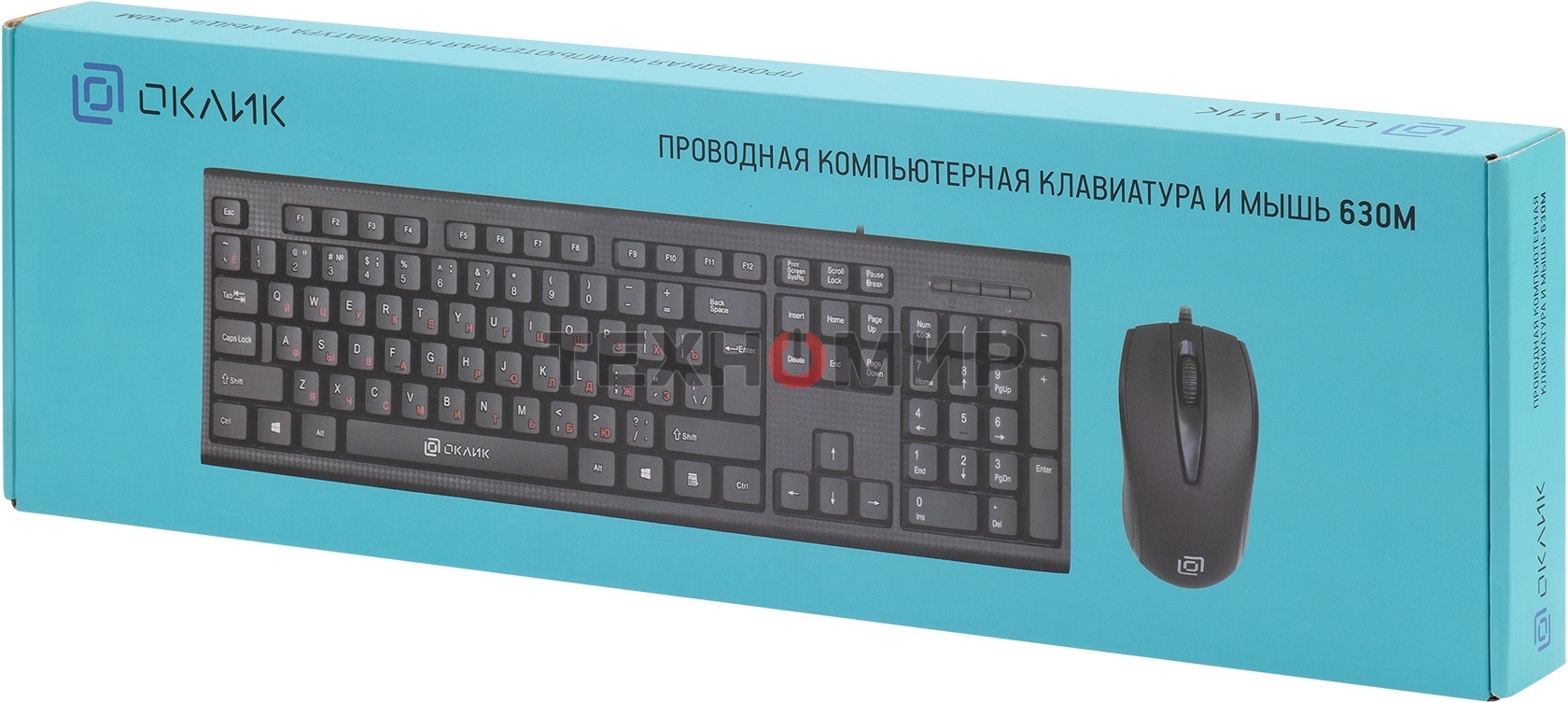 Комплект клавиатура + мышь Oklick 630M клав:черный мышь:черный USB