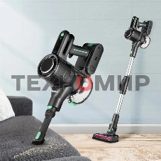 Пылесос ручной Kitfort КТ-5168 зеленый/черный, питание от аккумулятора, 75 Вт, уборка сухая, пылесборник 0.5 л, работа от АКБ max 32 мин.