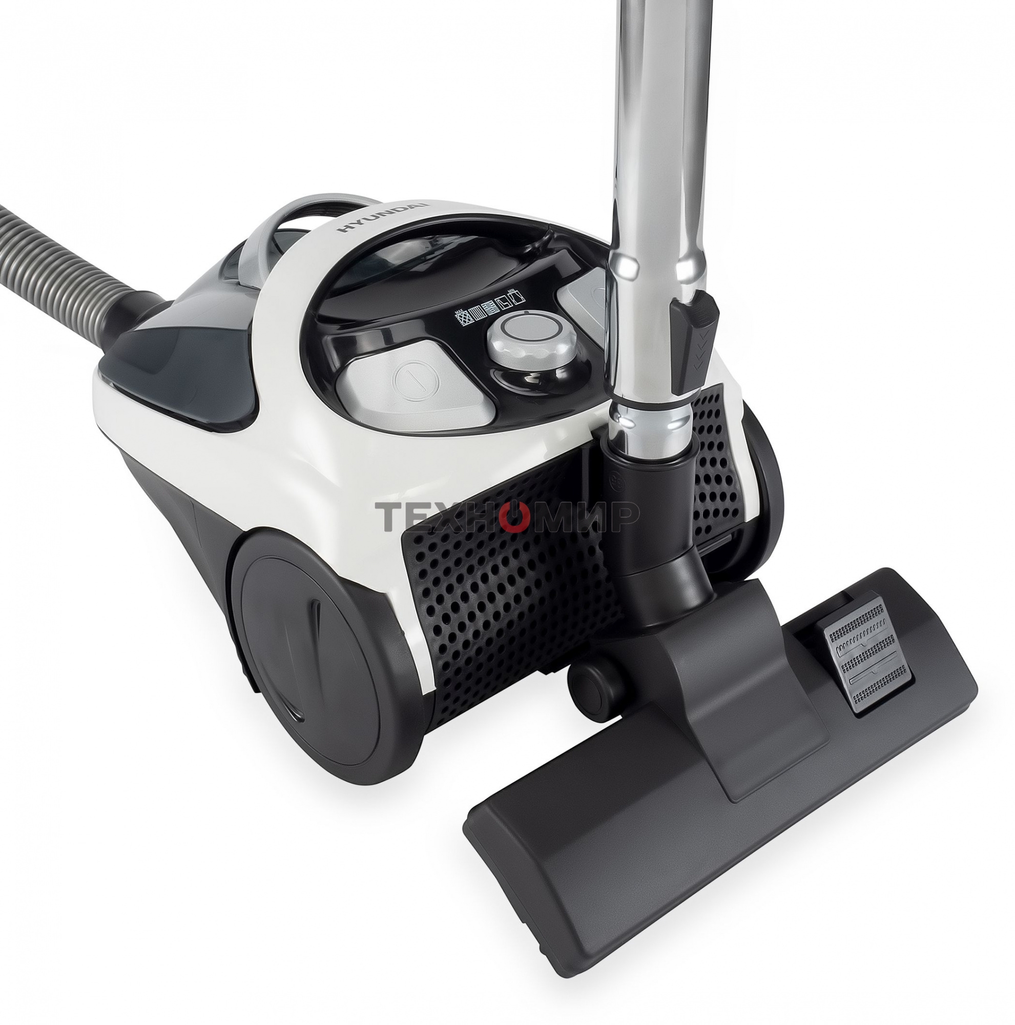 Пылесос Hyundai HYV-C1995 белый/черный, 250/1800 Вт, уборка сухая, пылесборник контейнер 1.5 л