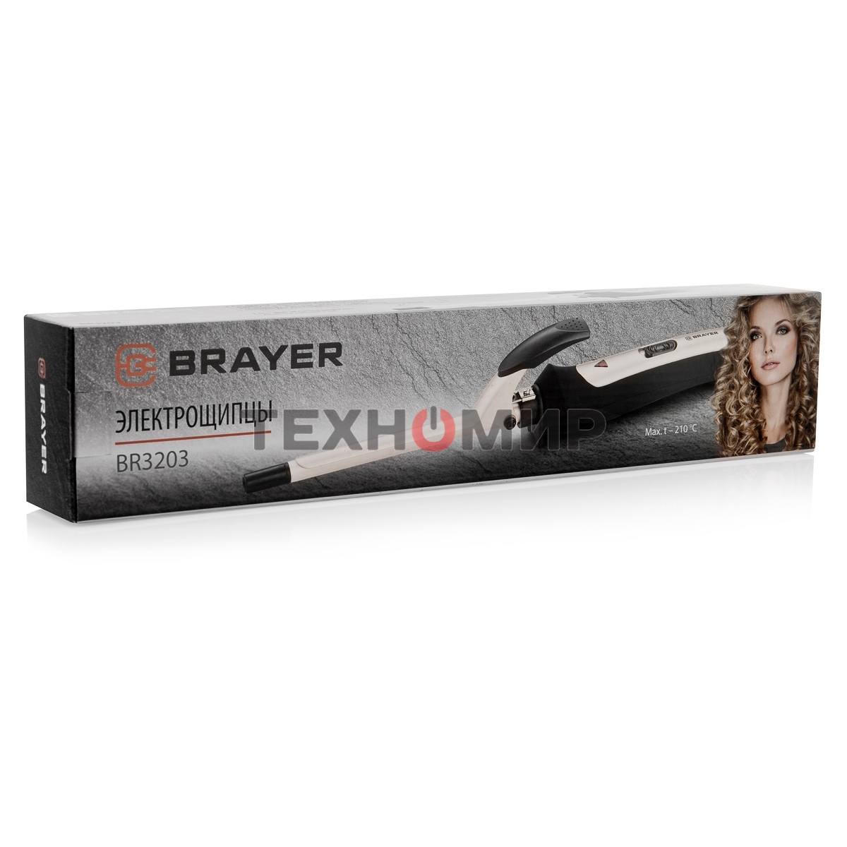 Электрощипцы BRAYER BR3203, 9 мм, PTC Heating, Max t.210, Зажим для волос, Шнур 1,8 м.