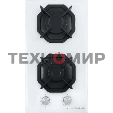 Газовая варочная панель Maunfeld EGHG.32.2CW/G, 2 конфорки, закаленное стекло, белый