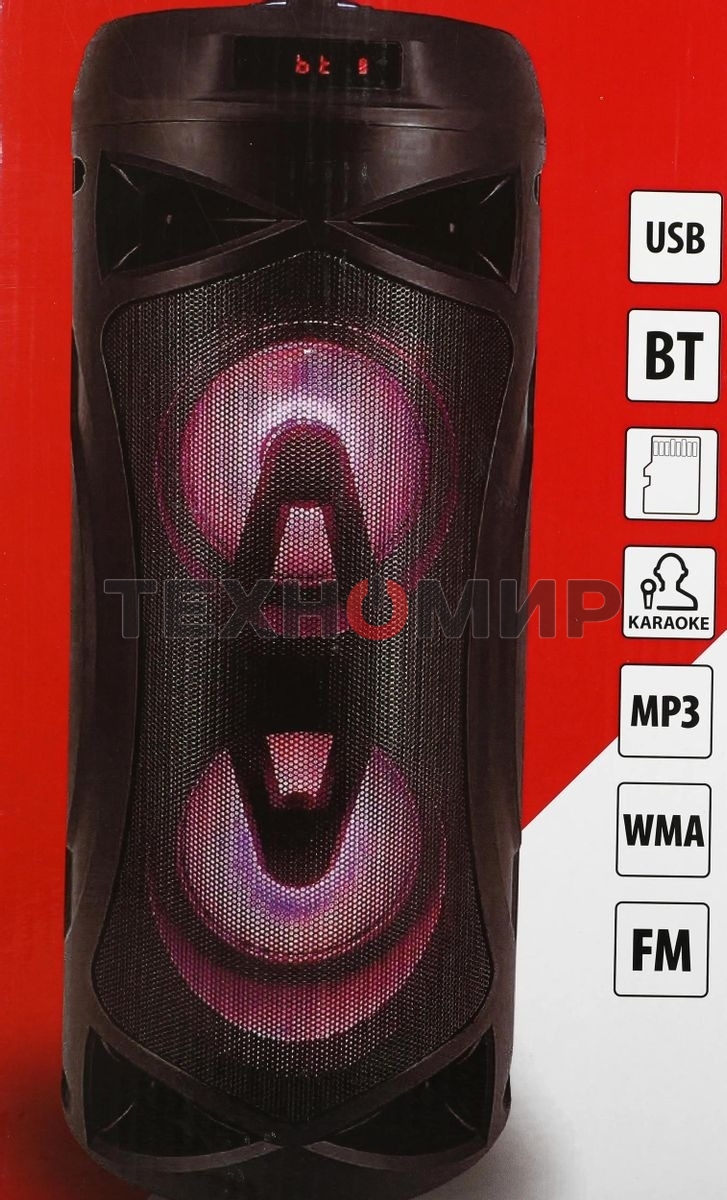 Акустическая система SUPRA SMB-330, 20Вт, с караоке, Bluetooth, FM, USB, черный