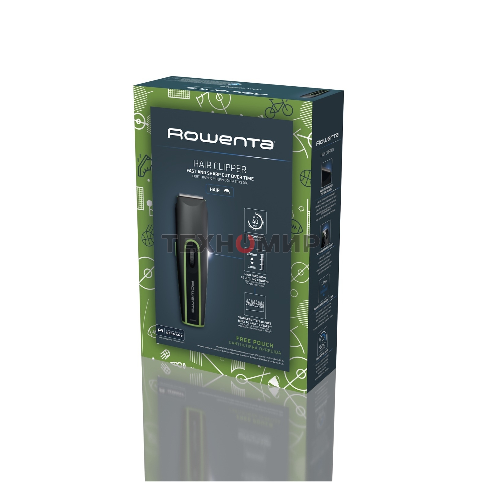 Машинка для стрижки Rowenta TN1409F0 черный/зеленый