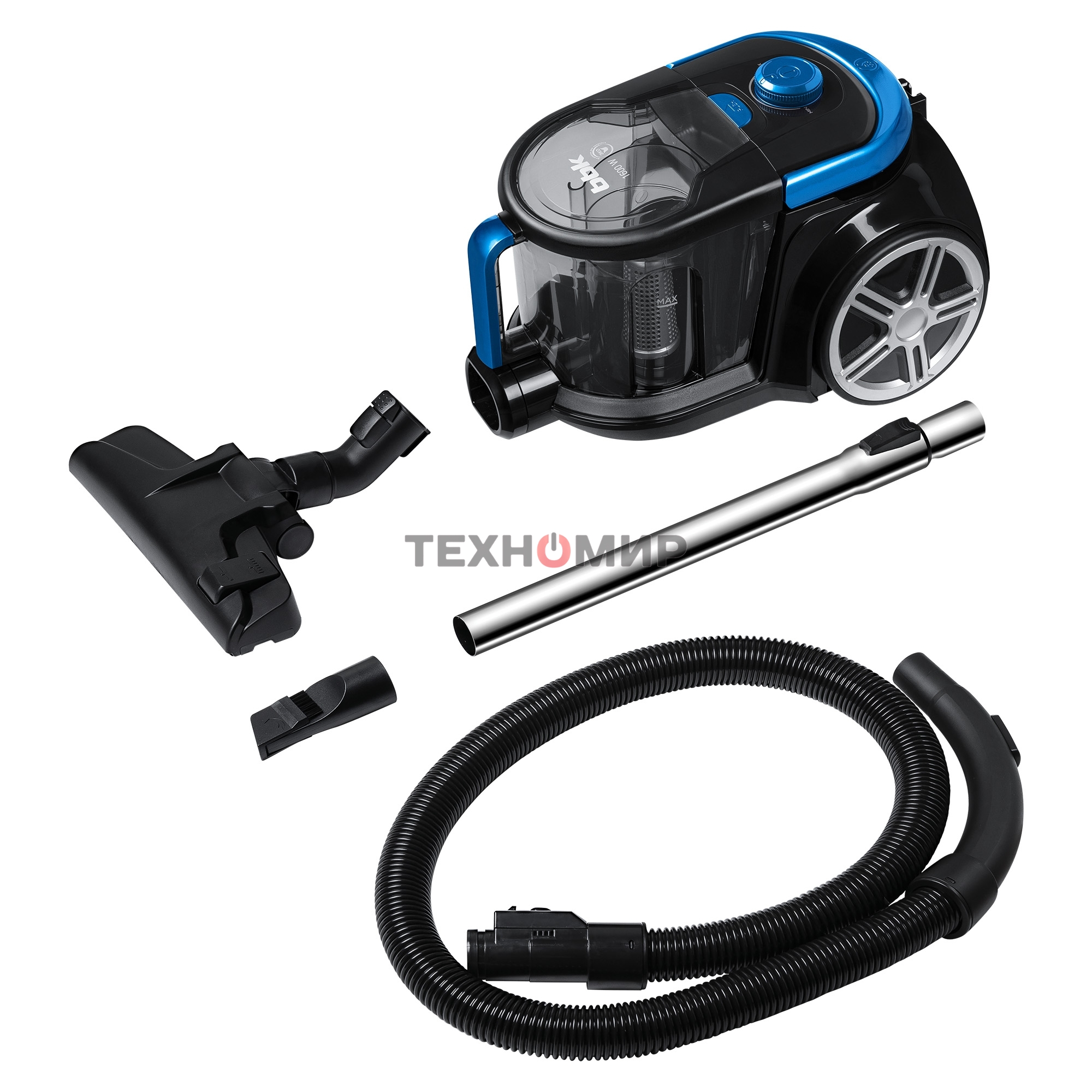 Пылесос BBK BV1802 имперский синий, 300/1600 Вт, уборка сухая, пылесборник контейнер 2 л