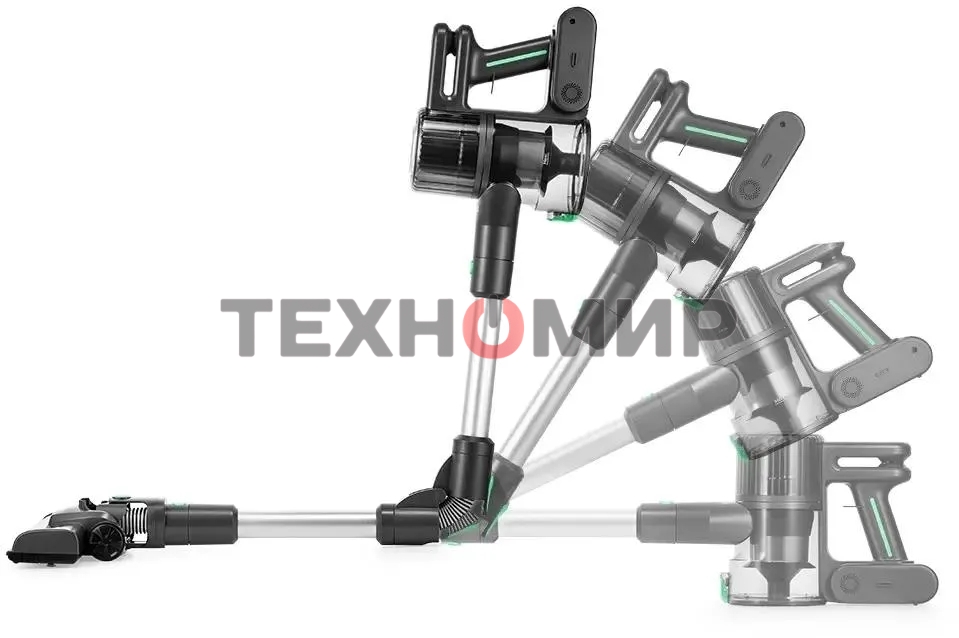 Пылесос ручной Kitfort КТ-5168 зеленый/черный, питание от аккумулятора, 75 Вт, уборка сухая, пылесборник 0.5 л, работа от АКБ max 32 мин.