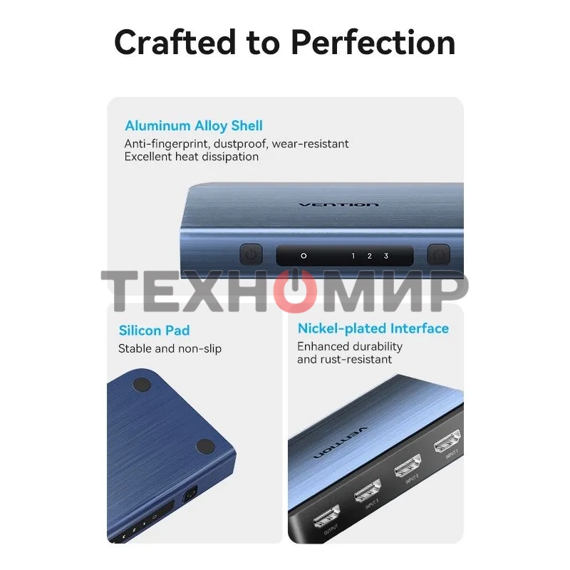 Переключатель (switch) 3x1 Vention HDMI v2.0