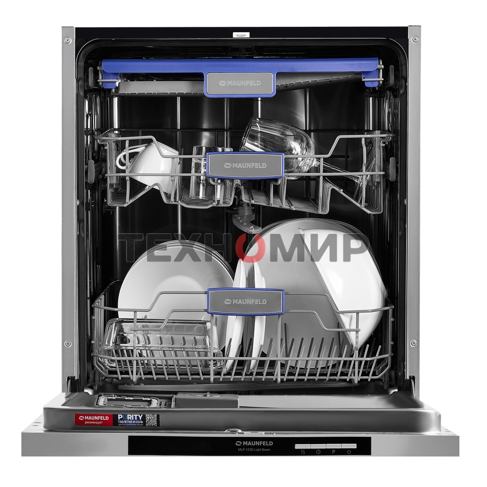 Встраиваемая посудомоечная машина Maunfeld MLP-123D Light Beam, серебристый, 59.8 см, 14 компл., 49 дБ, класс A++