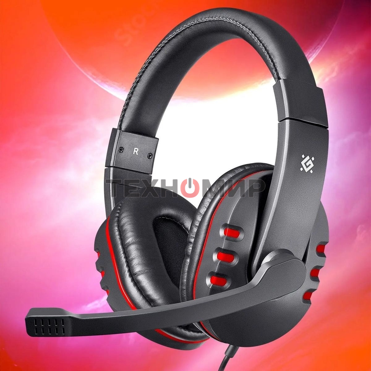 Гарнитура проводная Defender Warhead G-160 черный, кабель 2,5 м