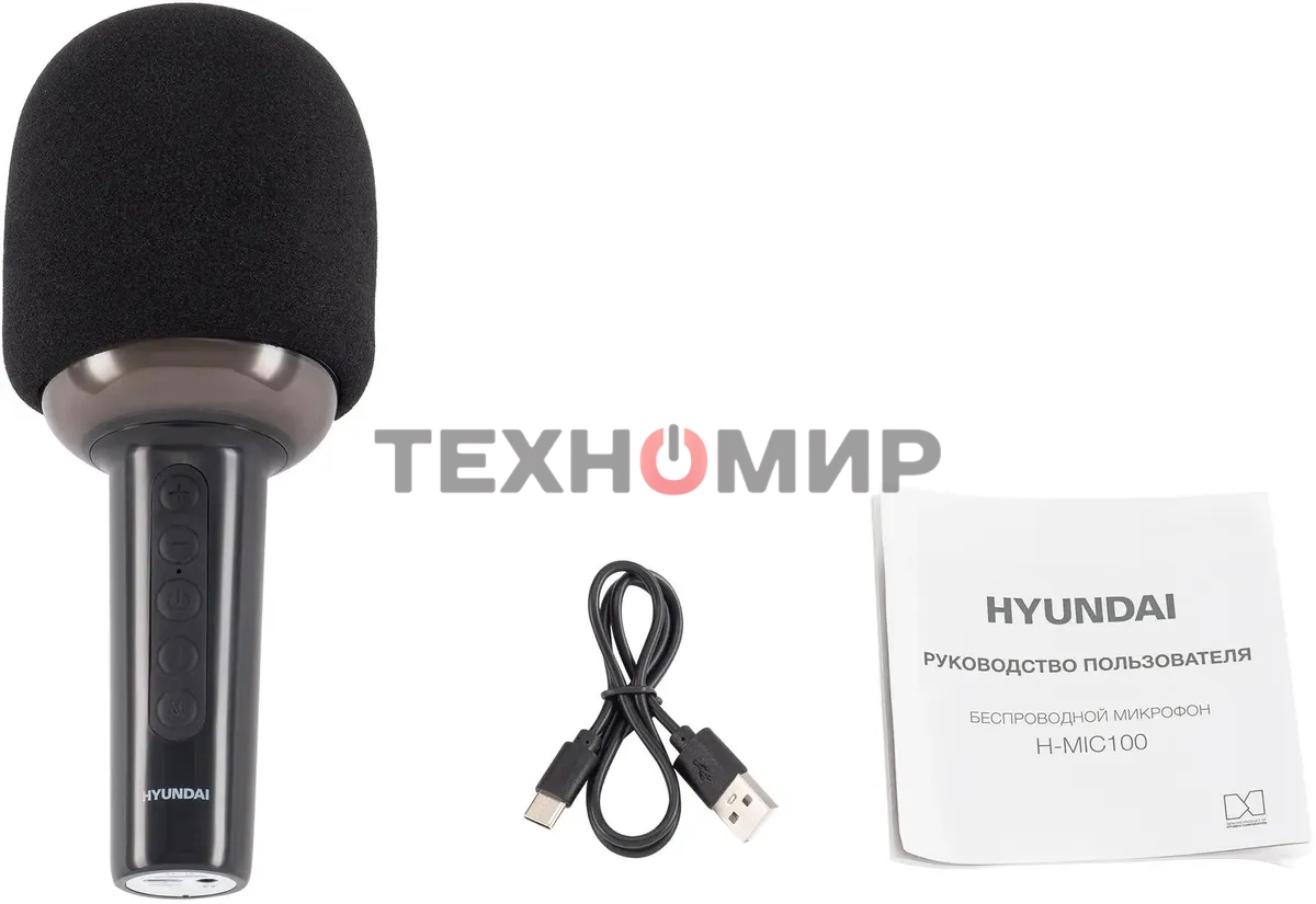 Микрофон беспроводной Hyundai H-MIC100 черный