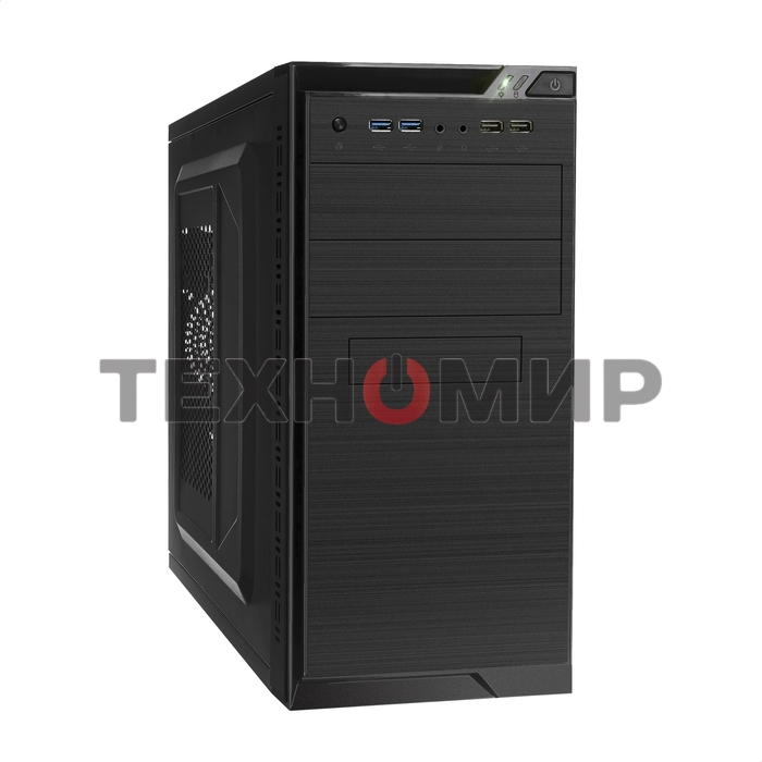 Компьютерный корпус Minitower ExeGate QA-412U-UNS450 (mATX, БП UNS450 с вент. 12см, 2хUSB+2хUSB 3.0, аудио, черный)