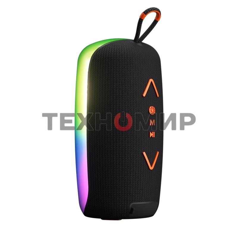 Колонка портативная Ural Молния Огонь черный/оранжевый 35W 1.1 BT/3.5Jack/USB-C 10м 2200mAh (без.бат) (УРАЛ МОЛНИЯ ОГОНЬ)