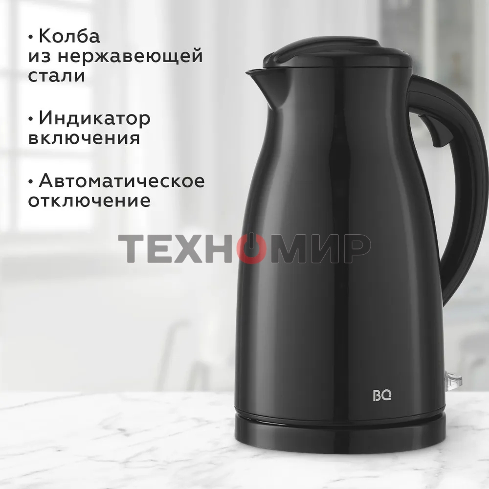 Чайник электрический BQ KT1709S черный. Мощность:1800/Объем:1,5