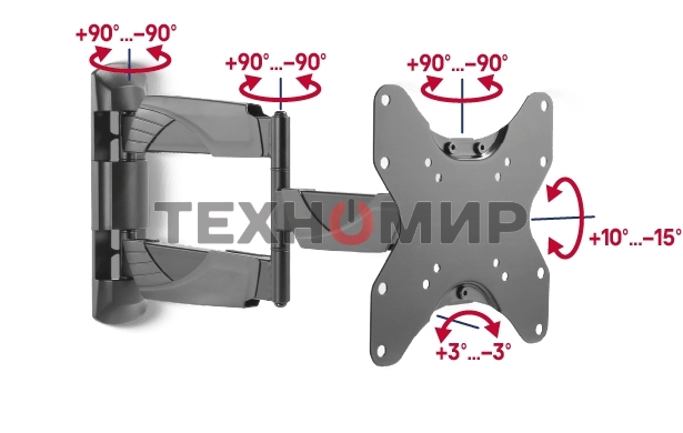 Кронштейн для ТВ наклонно-поворотный Maunfeld MTM-2342FM