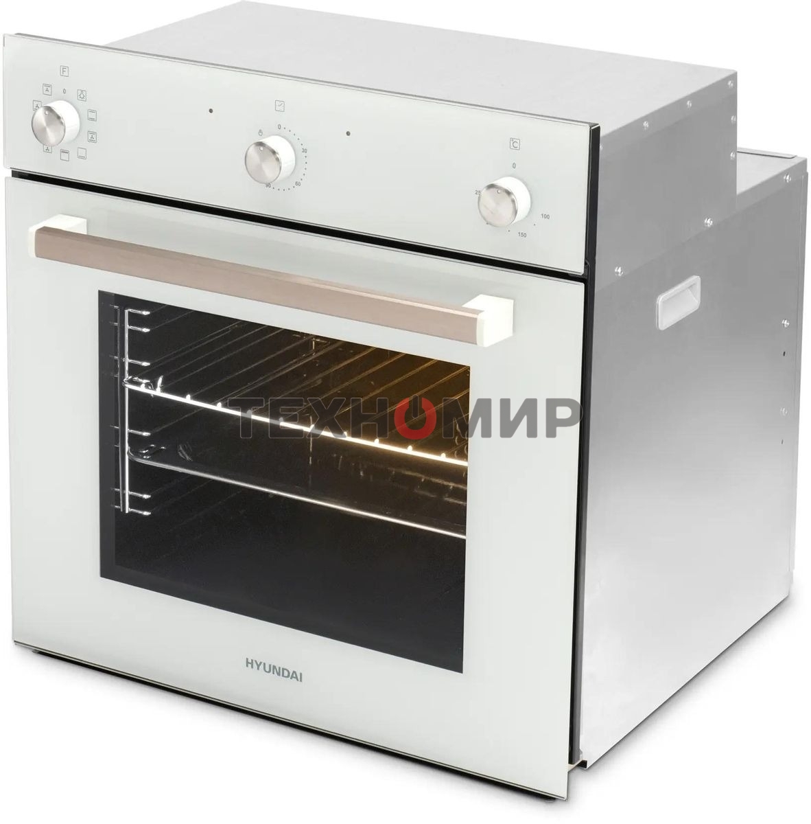 Духовой шкаф Электрический Hyundai 6009.03 WG белый стекло