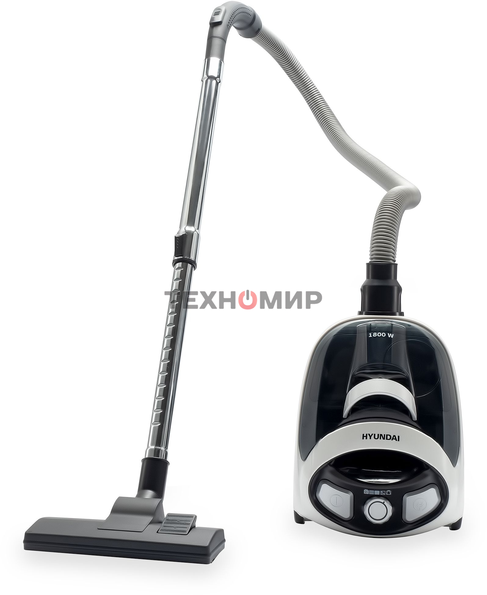 Пылесос Hyundai HYV-C1995 белый/черный, 250/1800 Вт, уборка сухая, пылесборник контейнер 1.5 л