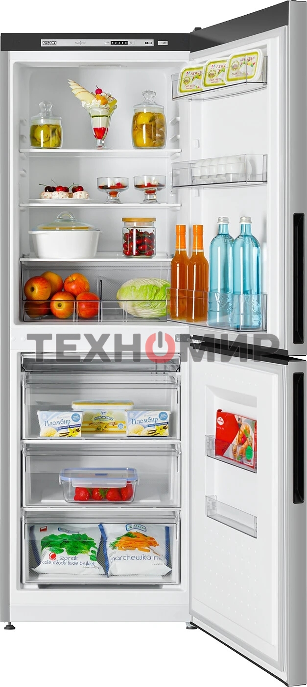 Холодильник Atlant 4612-181 серебристый двухкамерный 182/119л морозилка снизу