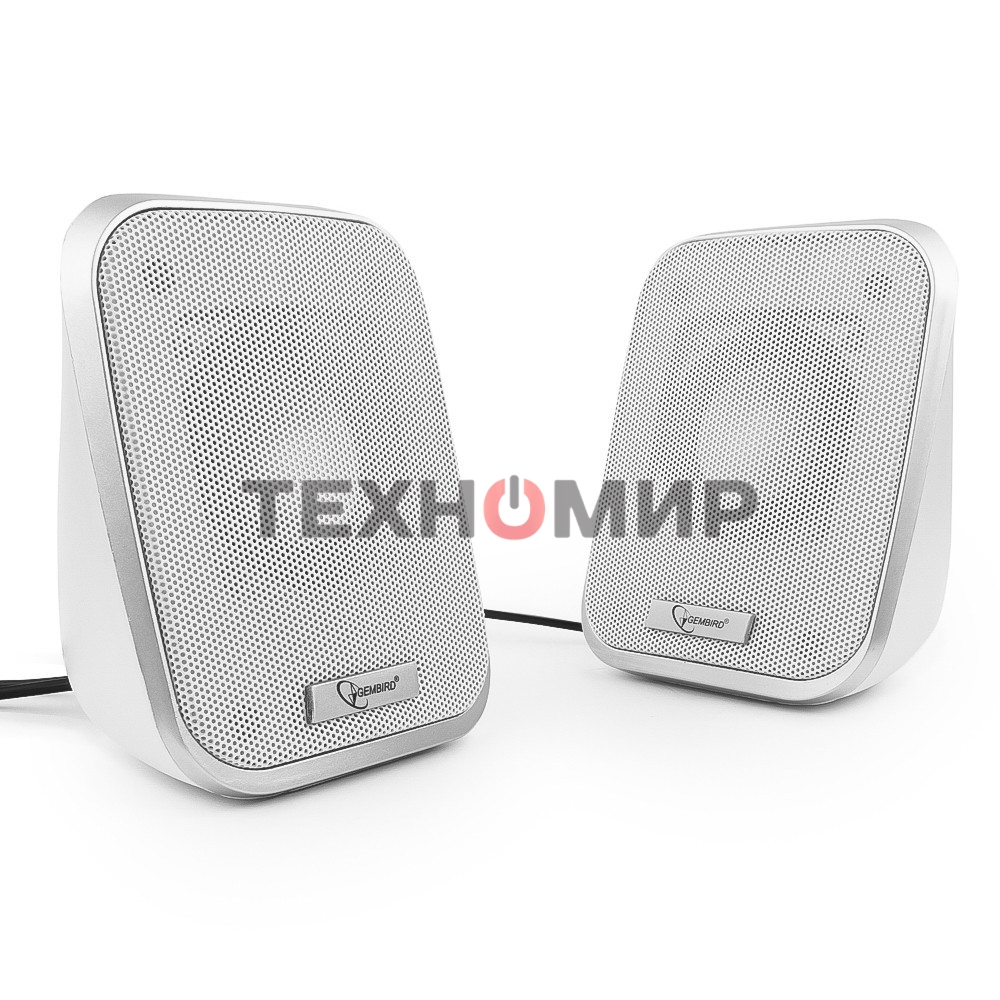 Акустическая система 2.0 Gembird SPK-100-W, белый, 6 Вт, регулятор громкости, USB-питание