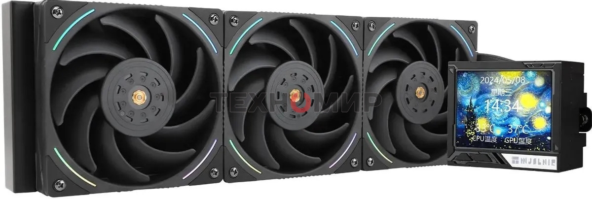 Система жидкостного охлаждения Thermalright Mjolnir Vision 360 ARGB Soc-AM5/AM4/1151/1200/2066/2011/1700 черный 4-pin 27dB Al LCD Ret (M-VISION-360-BL-ARGB)