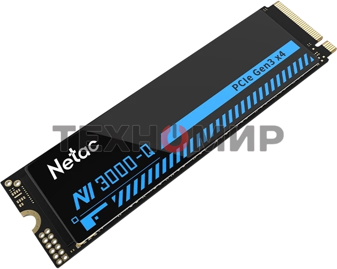 Накопитель SSD M.2 Netac 1.0Tb NV3000 Series Retail (PCI-E 3.0 x4, up to 3100/2100MBs, 3D NAND, 600TBW, NVMe 1.4, 22х80мм, heatsink)