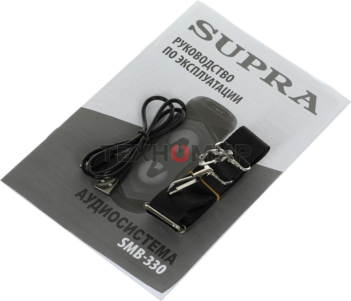 Акустическая система SUPRA SMB-330, 20Вт, с караоке, Bluetooth, FM, USB, черный