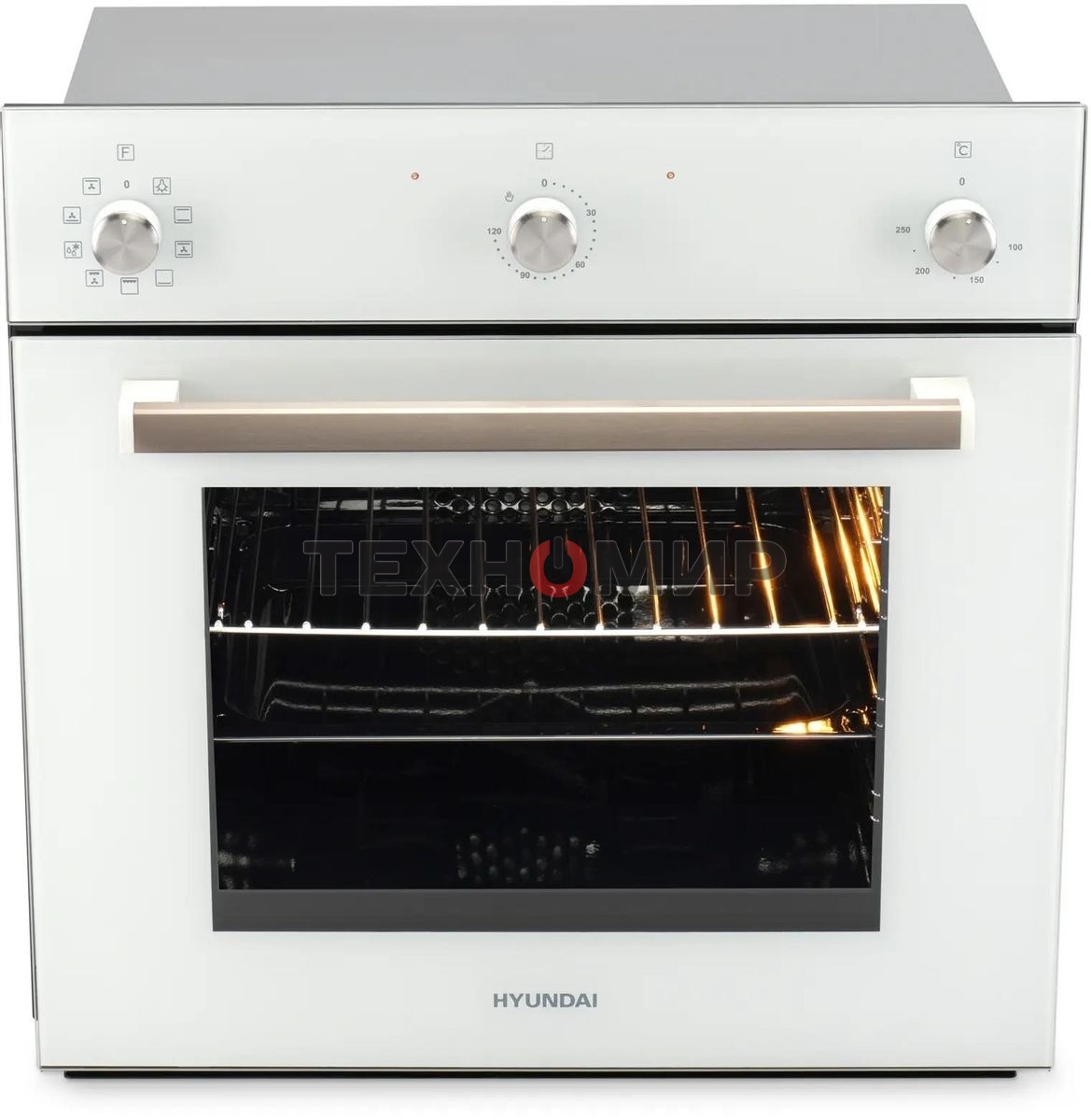 Духовой шкаф Электрический Hyundai 6009.03 WG белый стекло