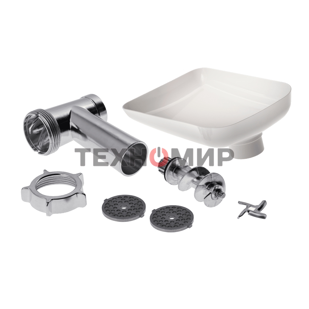 Мясорубка электрическая Maunfeld MMG.231W белый, 2000 Вт, 1.5 кг/мин, реверс, защита от перегрузки, насадки - 5