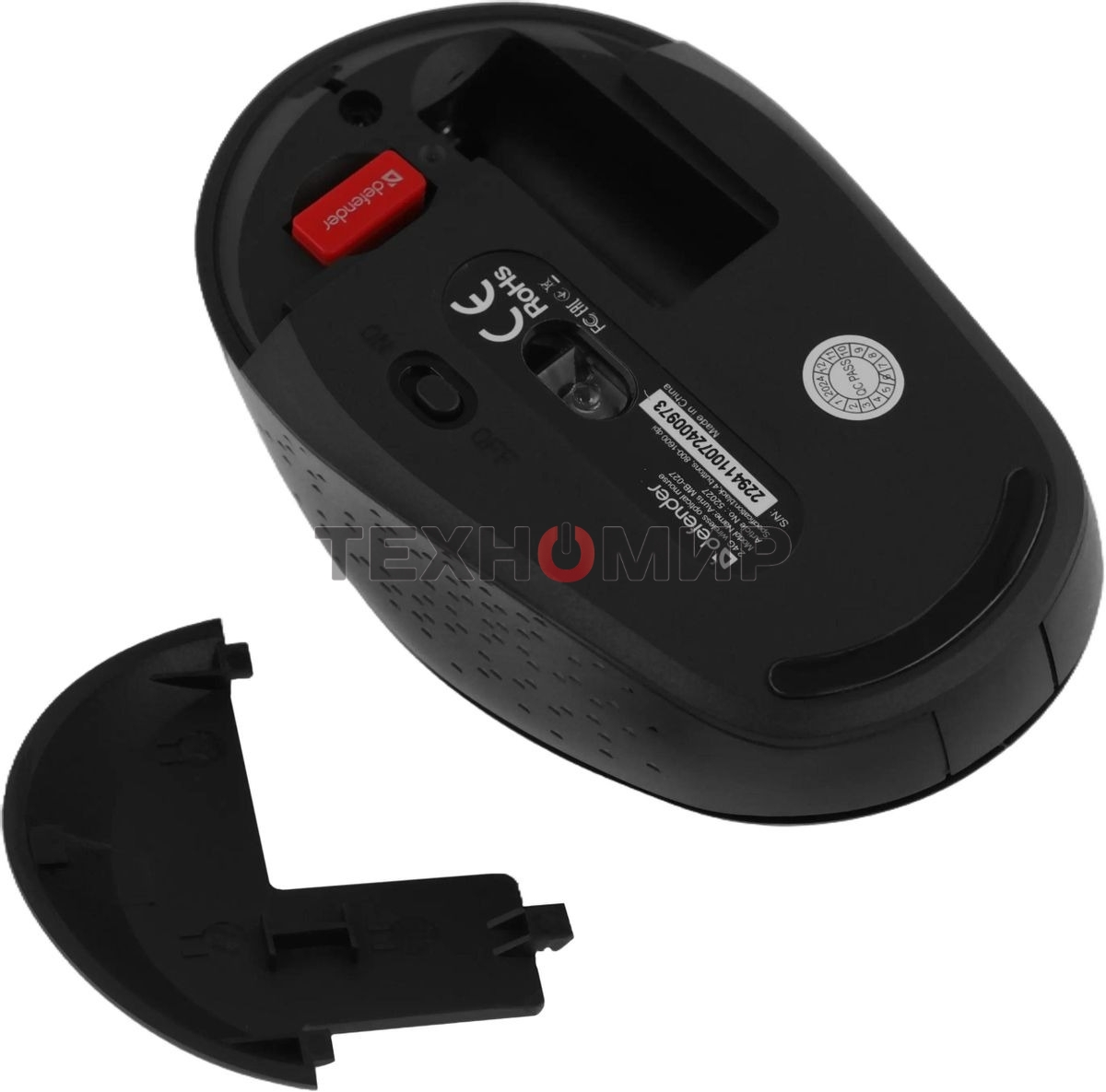 Мышь беспроводная Defender Auris MB-027 черный, 1600 dpi, радиоканал, USB, кнопки - 4