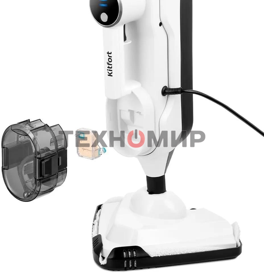 Швабра паровая Kitfort КТ-1072 1300Вт белый/черный
