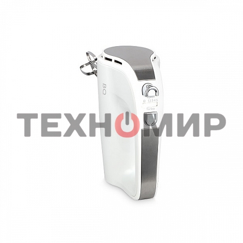 Миксер BQ MX423 White-Steel, Мощность 500 Вт, 5 скоростей, Режим Турбо