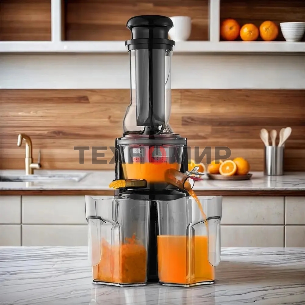 Соковыжималка шнековая Kitfort КТ-1162 150 Вт рез.сок.:1000мл. черный