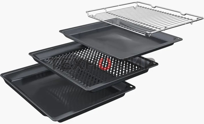 Духовой шкаф Bosch HNG978QB1 Accent line. Serie 8, духовой шкаф с микроволнами и паром, черный, 28 режимов + комбинированные режимы, микроволны до 800 Вт, 4-слойное остекление, 3 цветных текстовых TFT-дисплея 2,5