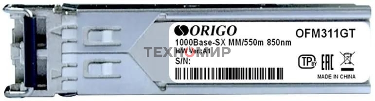 Трансивер Origo OFM311GT, оптич. SFP MM duplex 1 Гбит/с Tx:850нм до 0.55км