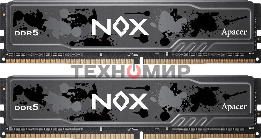 Оперативная память Apacer Nox, DDR5, 32Gb (2x16 Gb), 6400 MHz, CL40, DIMM, радиатор, черный