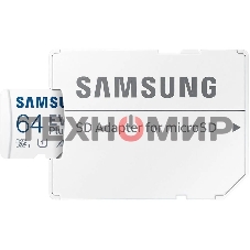 Флеш карта Samsung EVO Plus, microSDXC 64Gb (R/W 160/90 Mb/s, adapter) MB-MC64SA/APC
