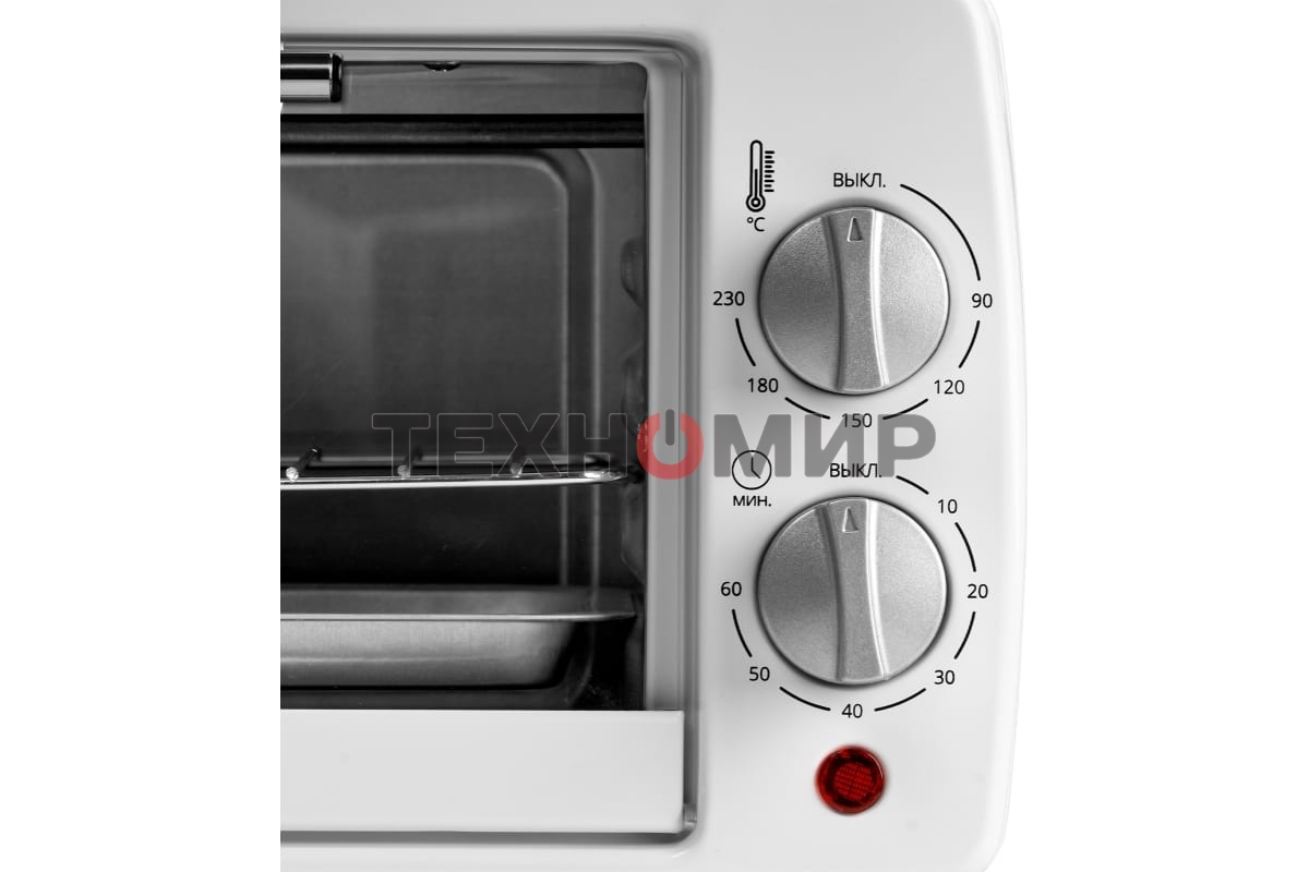 Мини-печь Galaxy Line GL 2625, белый, 8 л, 1000 Вт, таймер на 60 минут, индикатор работы, автоотключение